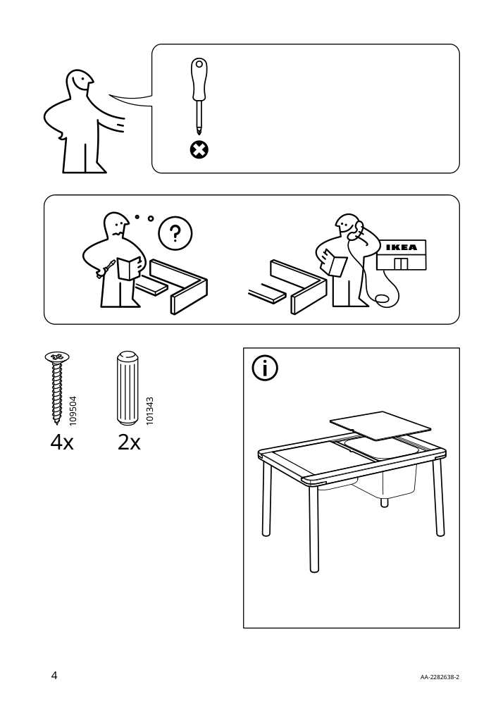 Assembly instructions for IKEA Flisat childrens table | Page 4 - IKEA FLISAT children's table 502.984.18