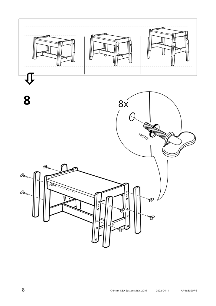 Assembly instructions for IKEA Flisat childs bench adjustable | Page 8 - IKEA FLISAT child's bench 802.907.79