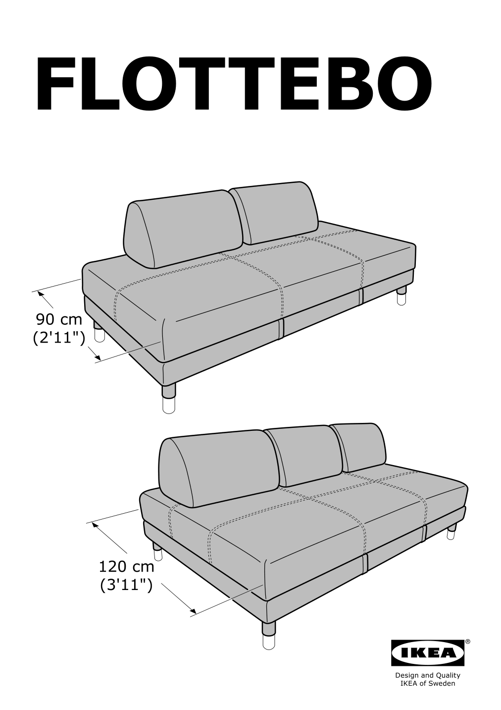 Assembly instructions for IKEA Flottebo cover sleeper sofa vissle purple | Page 1 - IKEA FLOTTEBO cover sleeper sofa 504.417.27