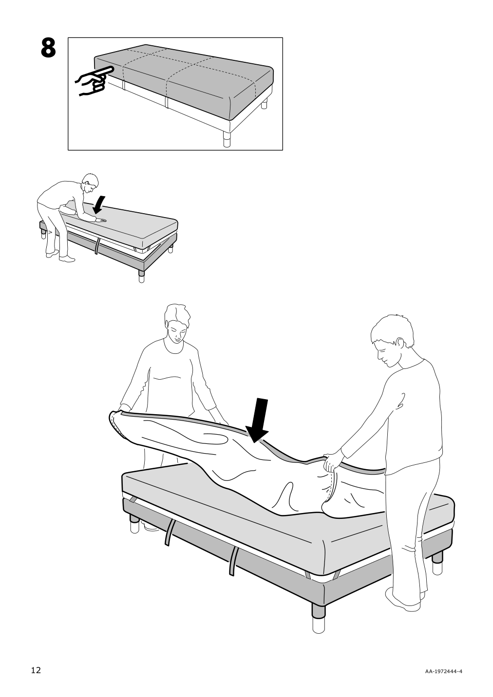 Assembly instructions for IKEA Flottebo cover sleeper sofa vissle purple | Page 12 - IKEA FLOTTEBO cover sleeper sofa 504.417.27