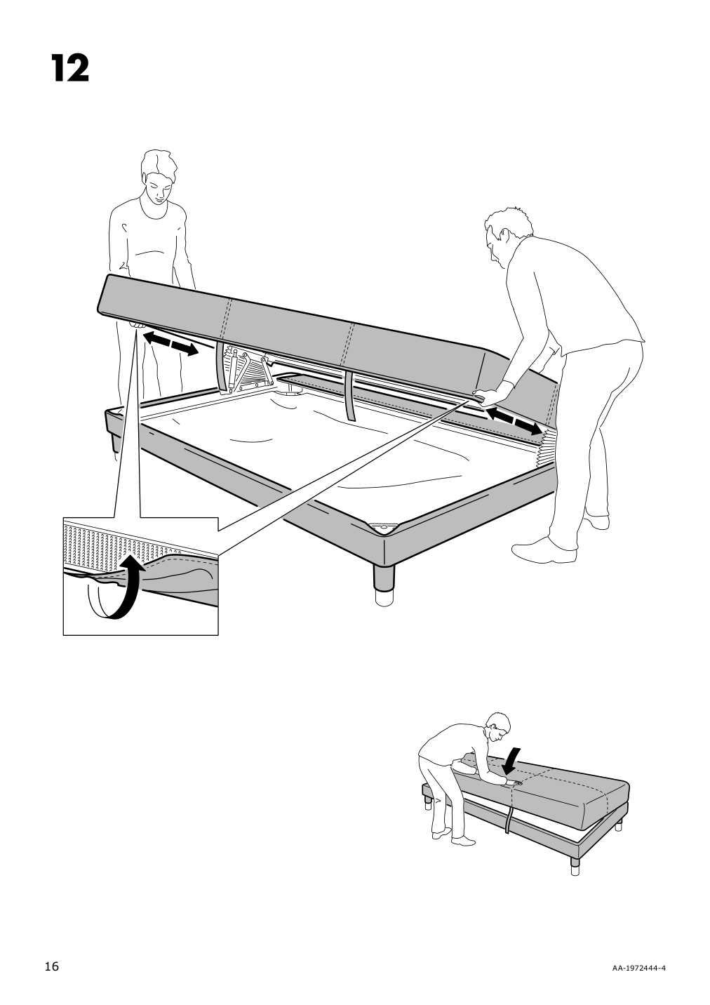 Assembly instructions for IKEA Flottebo cover sleeper sofa vissle purple | Page 16 - IKEA FLOTTEBO cover sleeper sofa 504.417.27