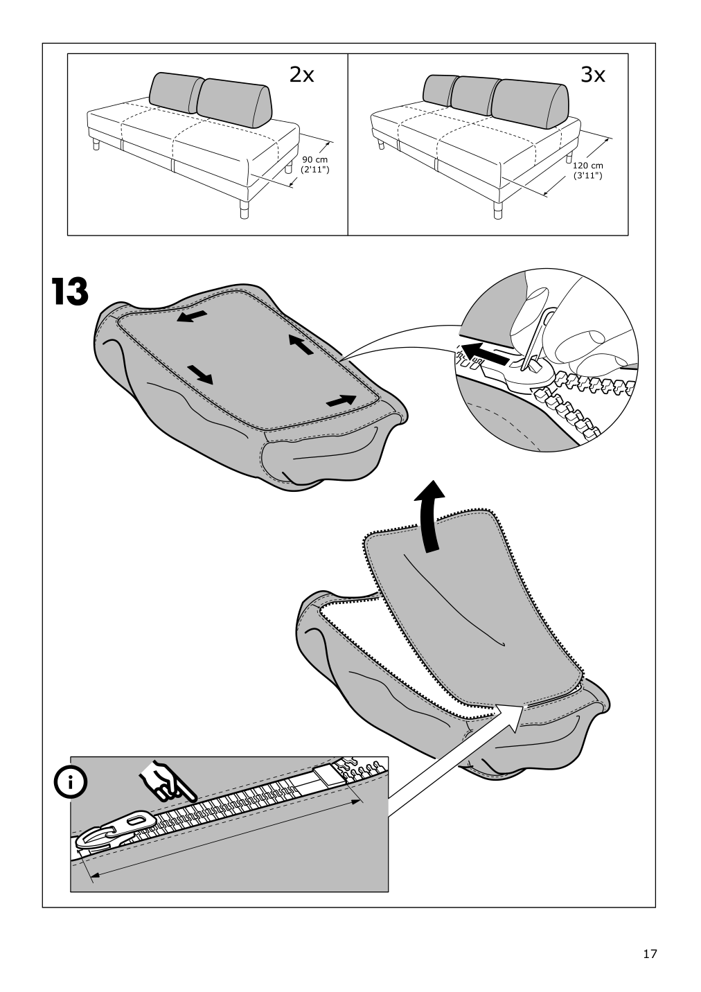 Assembly instructions for IKEA Flottebo cover sleeper sofa vissle purple | Page 17 - IKEA FLOTTEBO cover sleeper sofa 504.417.27