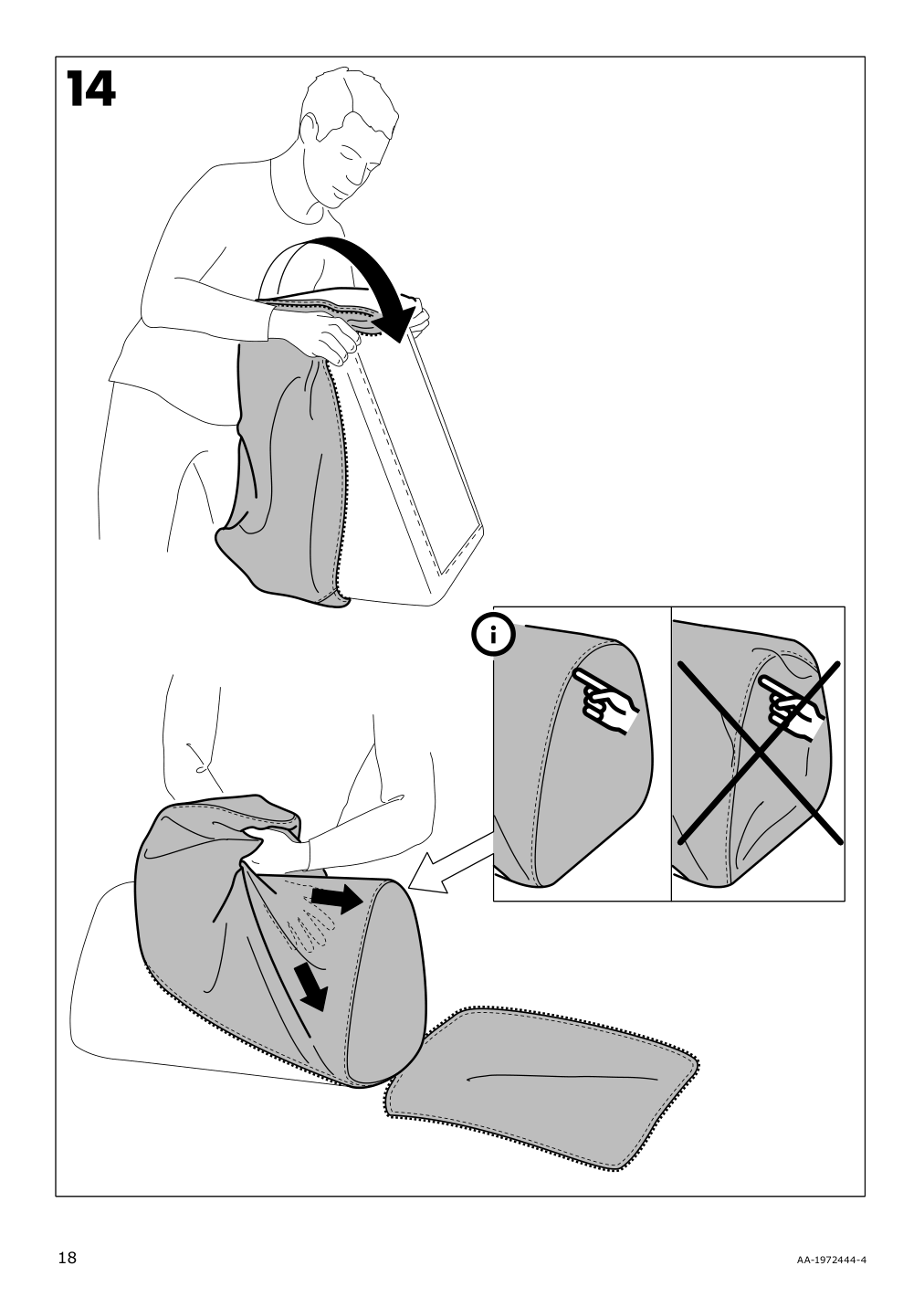 Assembly instructions for IKEA Flottebo cover sleeper sofa vissle purple | Page 18 - IKEA FLOTTEBO cover sleeper sofa 504.417.27