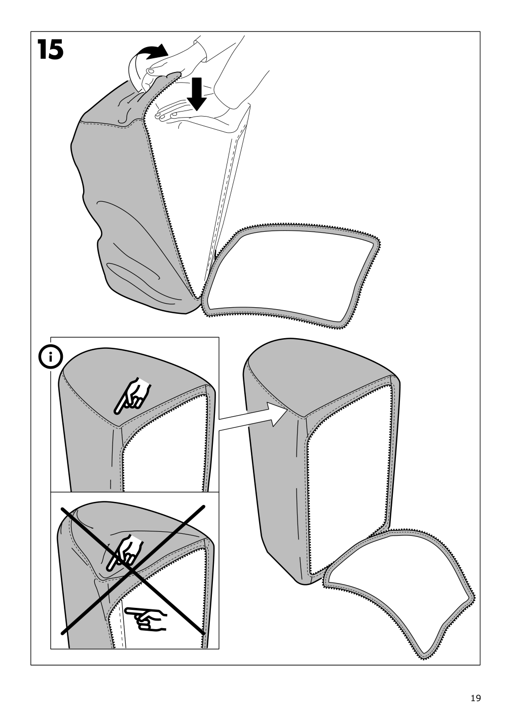 Assembly instructions for IKEA Flottebo cover sleeper sofa vissle purple | Page 19 - IKEA FLOTTEBO cover sleeper sofa 504.417.27