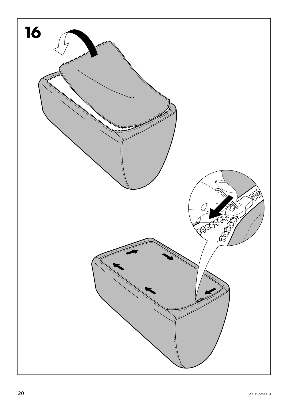 Assembly instructions for IKEA Flottebo cover sleeper sofa vissle purple | Page 20 - IKEA FLOTTEBO cover sleeper sofa 504.417.27