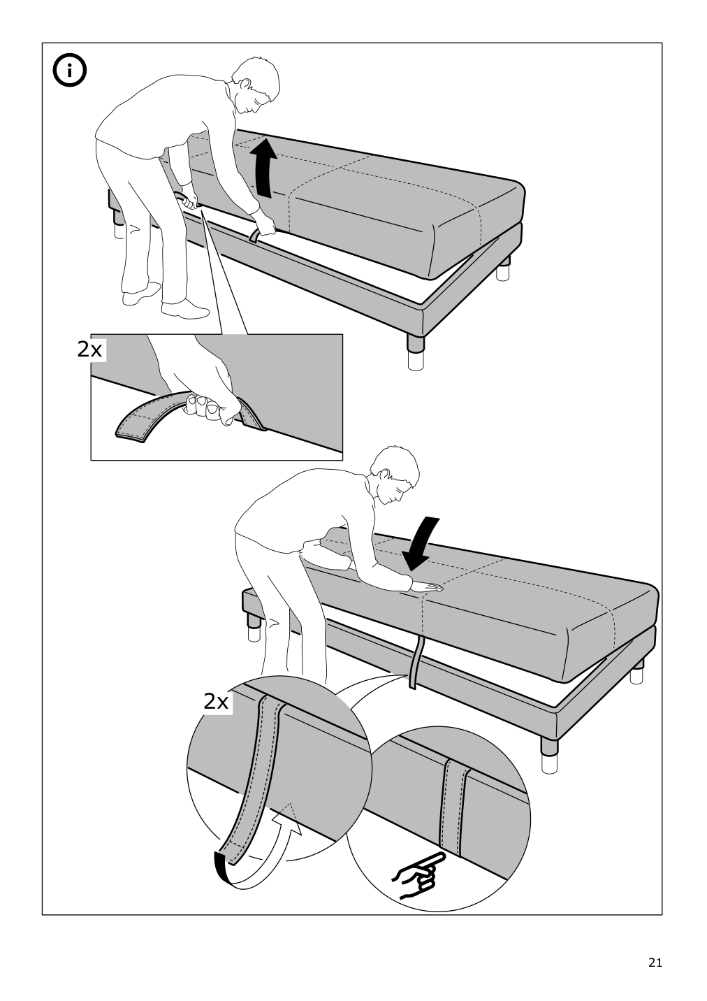 Assembly instructions for IKEA Flottebo cover sleeper sofa vissle purple | Page 21 - IKEA FLOTTEBO cover sleeper sofa 504.417.27