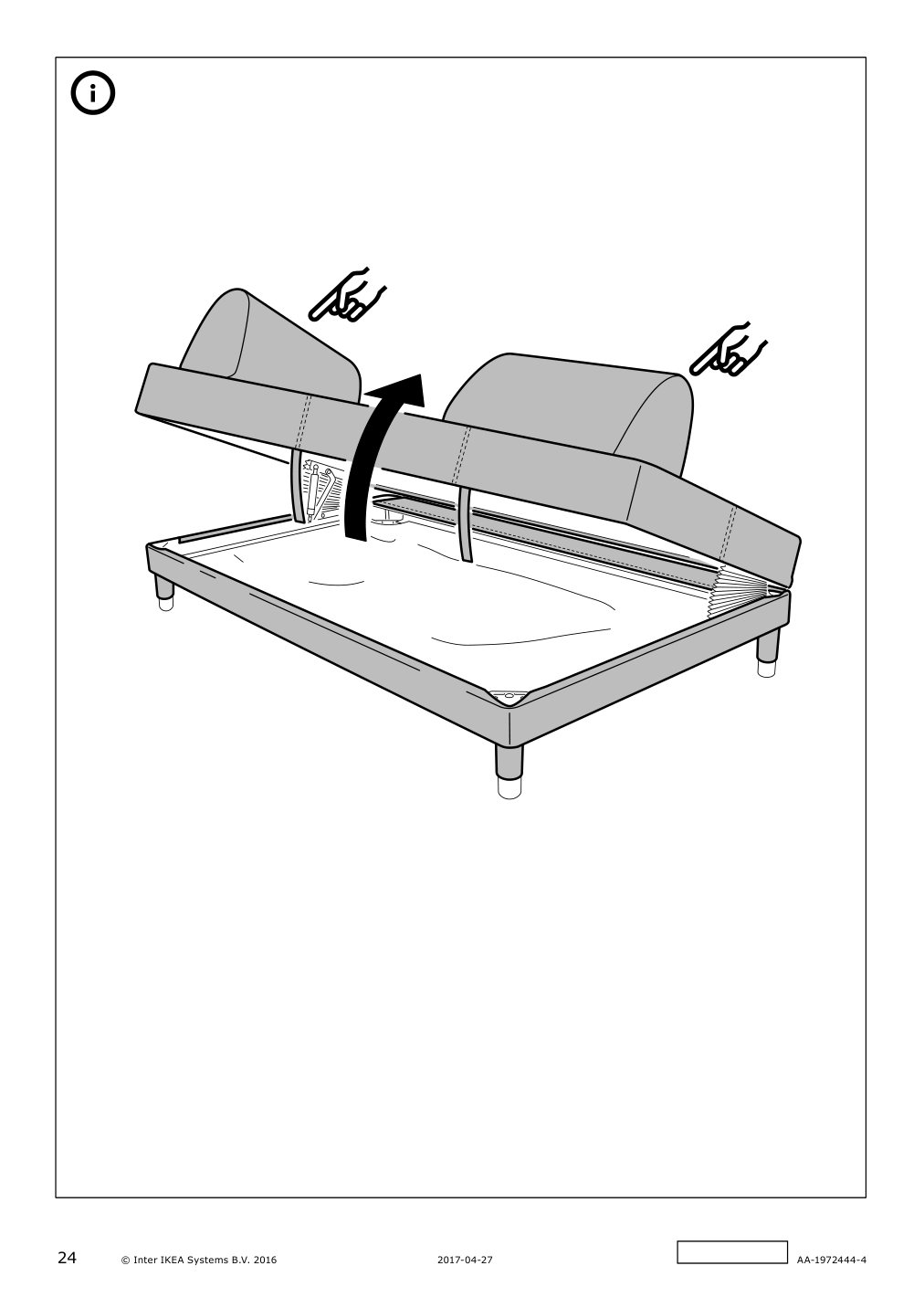 Assembly instructions for IKEA Flottebo cover sleeper sofa vissle purple | Page 24 - IKEA FLOTTEBO cover sleeper sofa 504.417.27