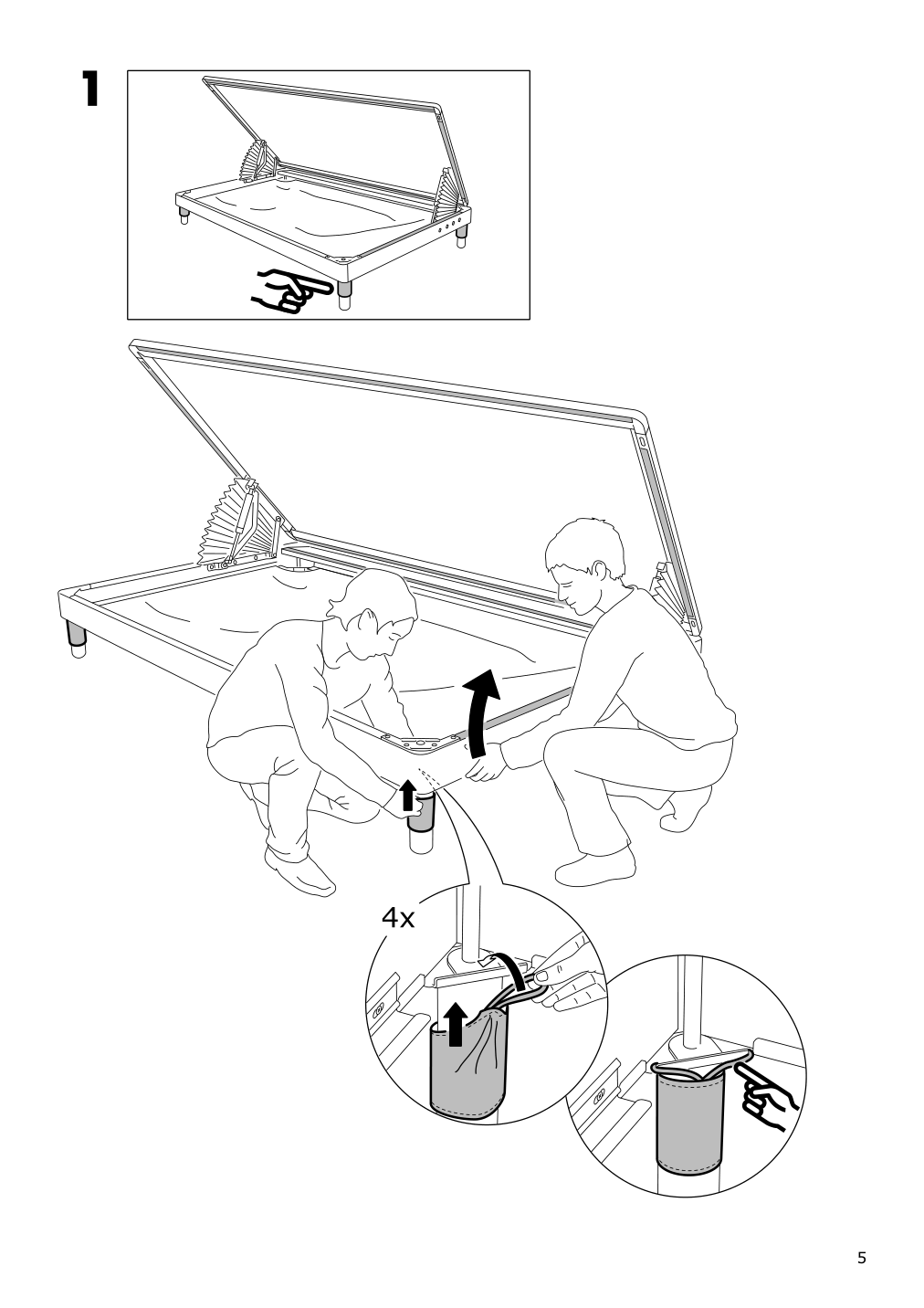 Assembly instructions for IKEA Flottebo cover sleeper sofa vissle purple | Page 5 - IKEA FLOTTEBO cover sleeper sofa 504.417.27