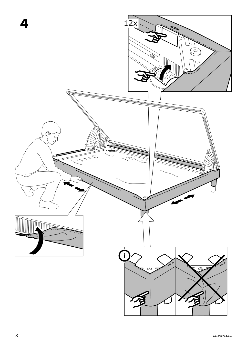 Assembly instructions for IKEA Flottebo cover sleeper sofa vissle purple | Page 8 - IKEA FLOTTEBO cover sleeper sofa 504.417.27