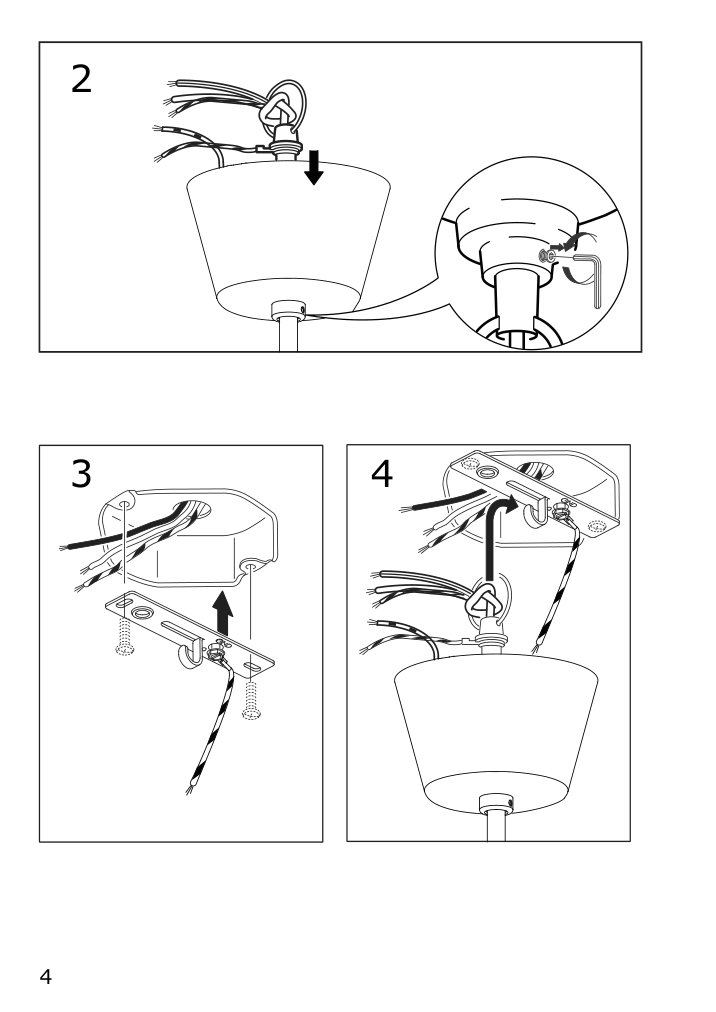 Assembly instructions for IKEA Flugbo chandelier 5 arm brass color glass | Page 4 - IKEA FLUGBO chandelier, 5-arm 004.634.39