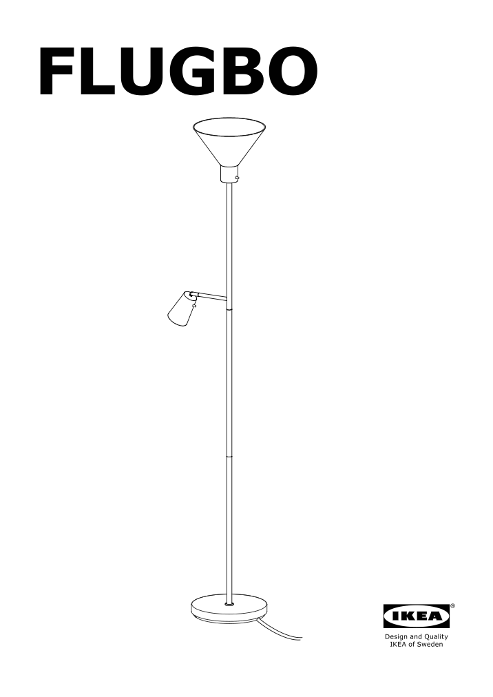 Assembly instructions for IKEA Flugbo floor uplighter reading lamp nickel plated | Page 1 - IKEA FLUGBO floor uplighter/reading lamp 805.083.06