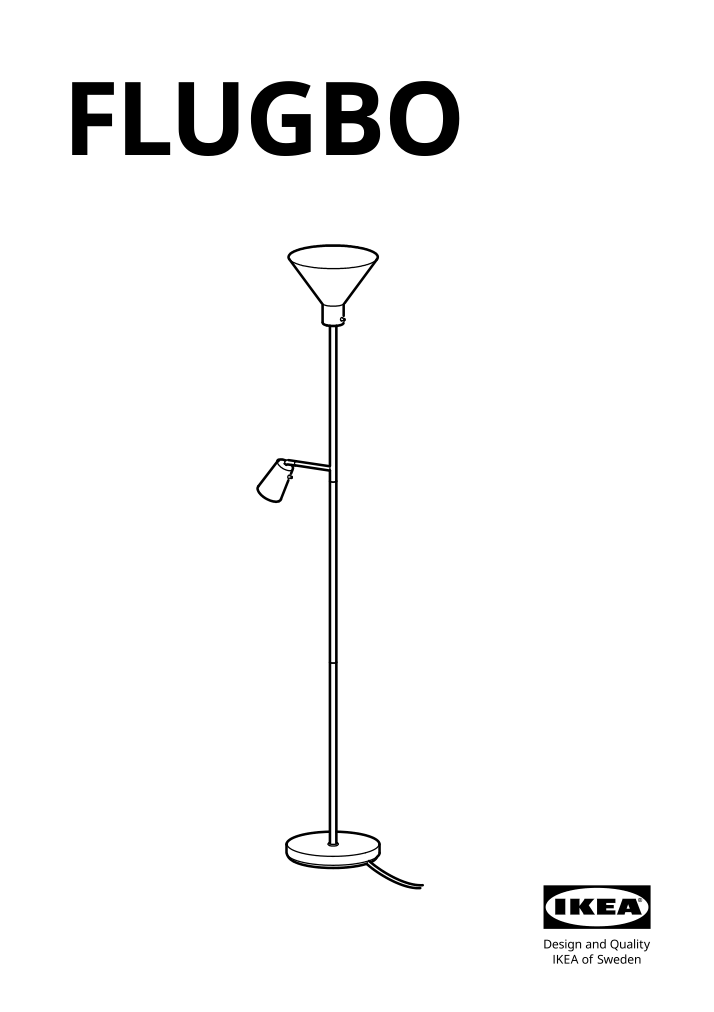 Assembly instructions for IKEA Flugbo floor uplighter reading lamp nickel plated | Page 1 - IKEA FLUGBO floor uplighter/reading lamp 805.083.06