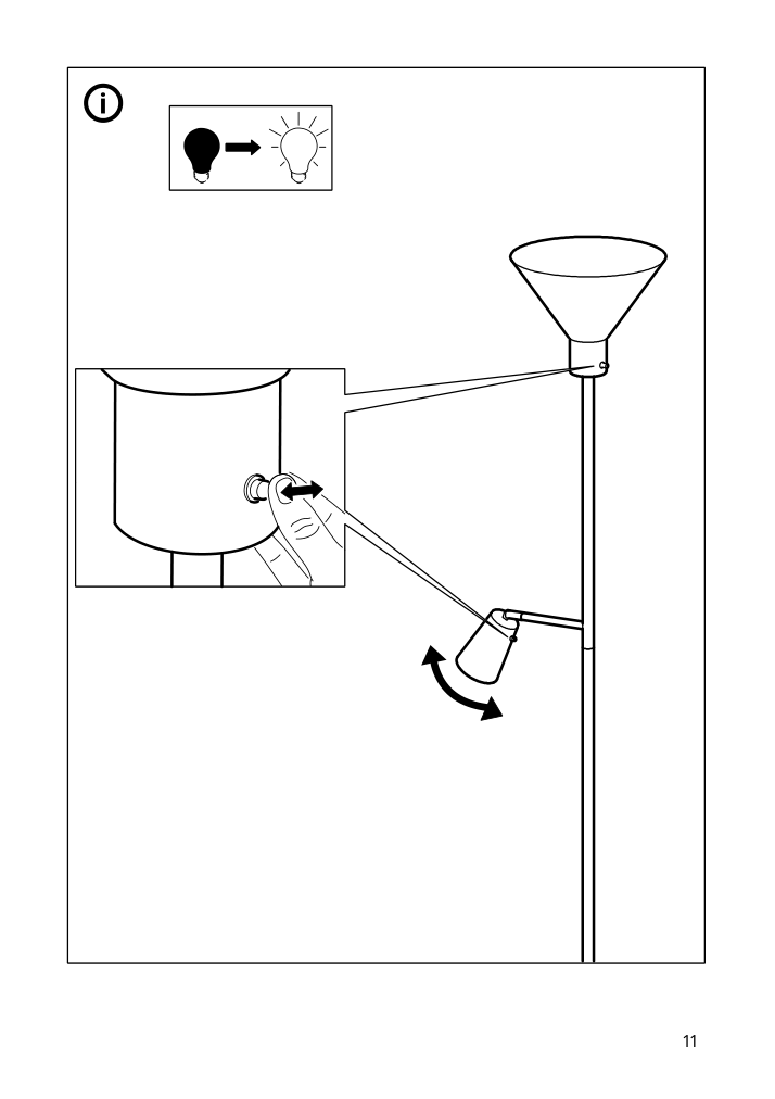 Assembly instructions for IKEA Flugbo floor uplighter reading lamp nickel plated | Page 11 - IKEA FLUGBO floor uplighter/reading lamp 805.083.06