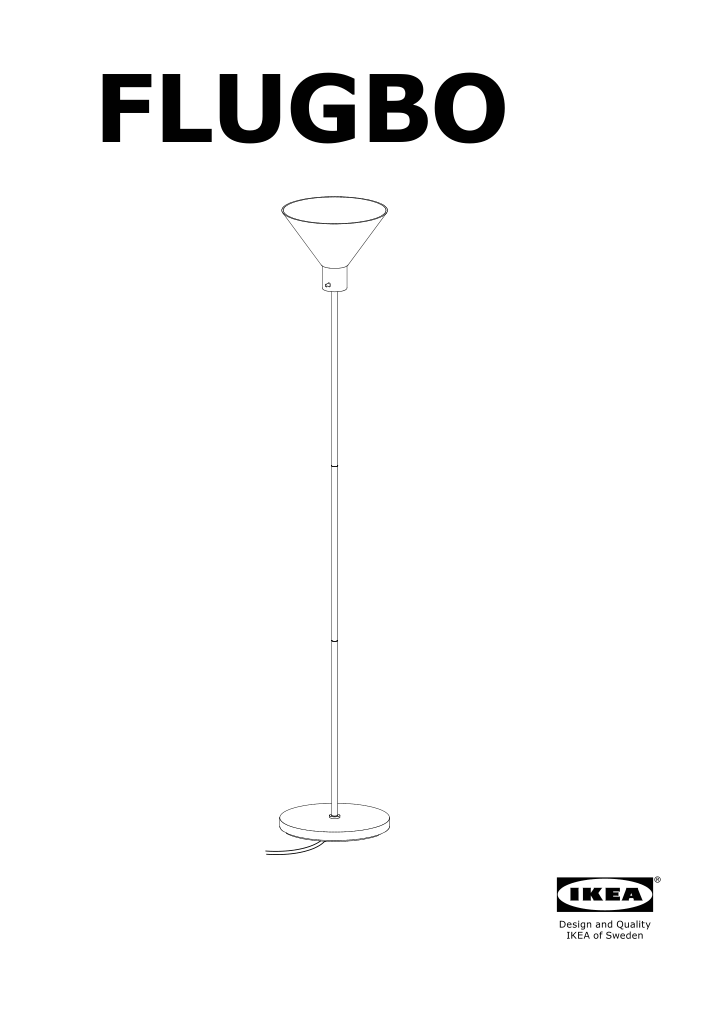 Assembly instructions for IKEA Flugbo floor uplighter with light bulb nickel plated | Page 1 - IKEA FLUGBO floor uplighter with light bulb 105.083.62