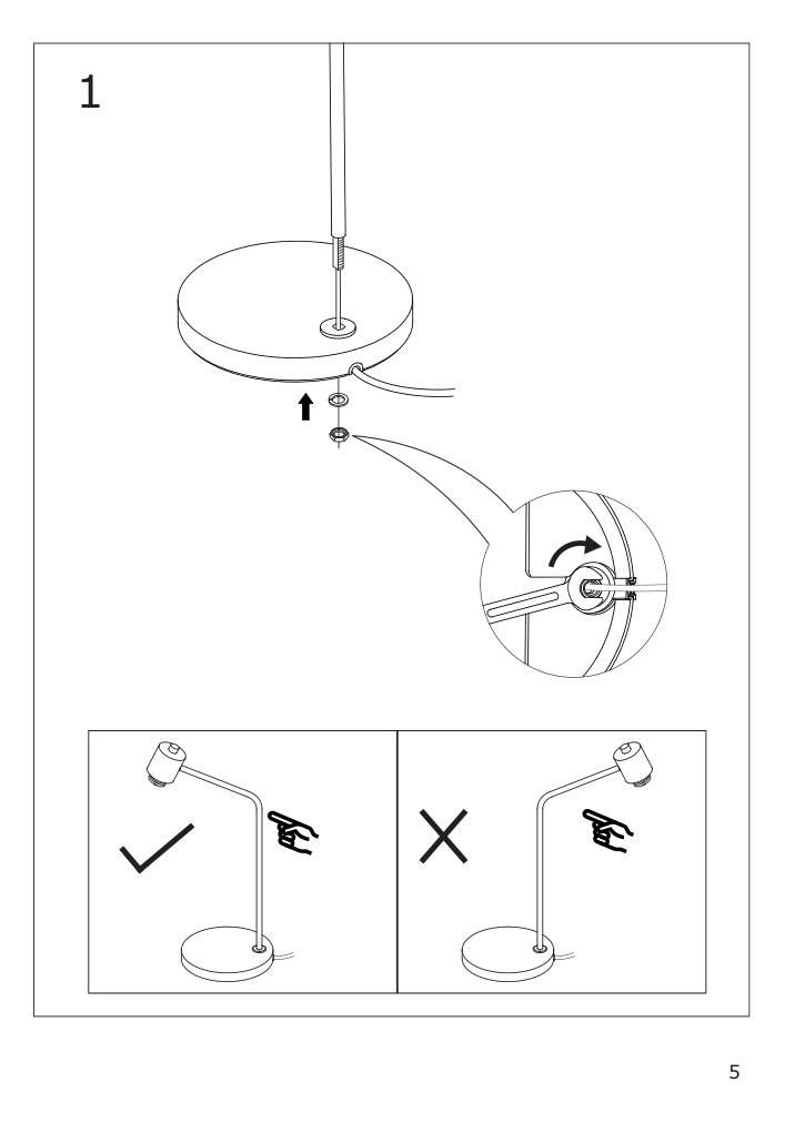 Assembly instructions for IKEA Flugbo table lamp nickel plated glass | Page 5 - IKEA FLUGBO table lamp 005.139.72