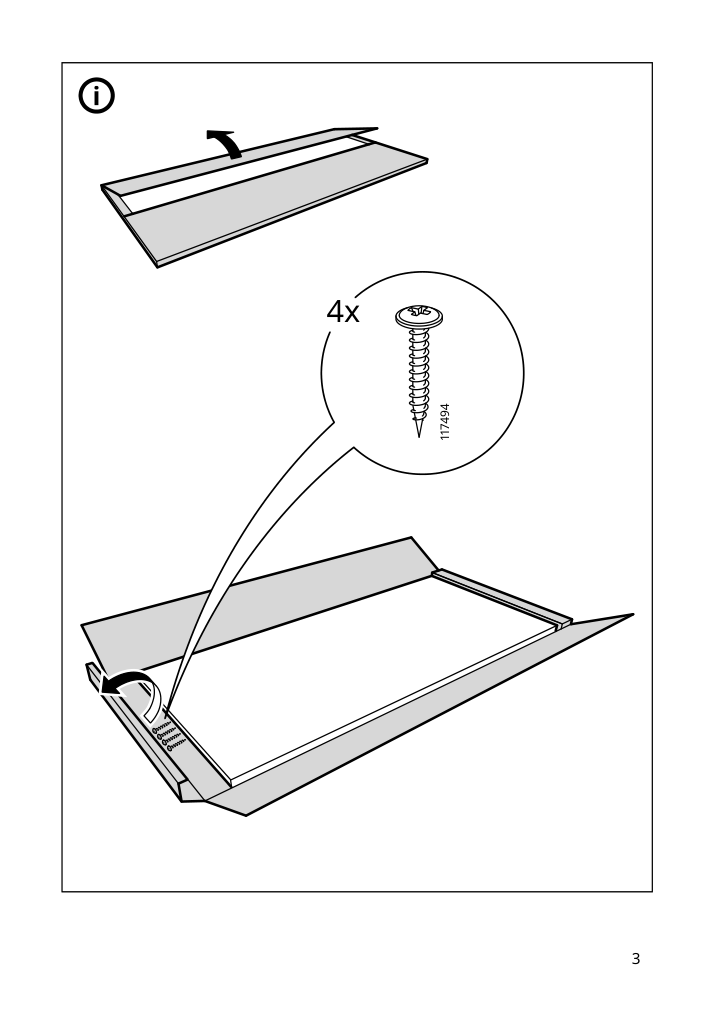 Assembly instructions for IKEA Foerbaettra cover panel high gloss white | Page 3 - IKEA FÖRBÄTTRA cover panel 304.002.90