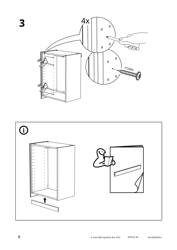 Assembly instructions for IKEA Foerbaettra cover panel high gloss white | Page 8 - IKEA FÖRBÄTTRA cover panel 704.002.88