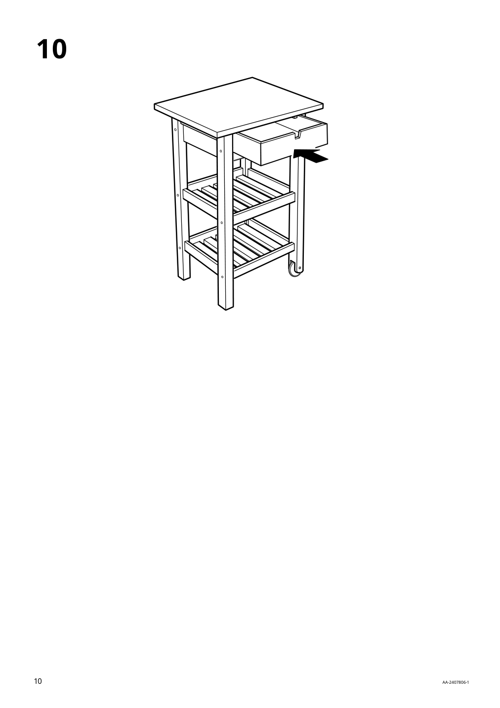 Assembly instructions for IKEA Foerhoeja kitchen cart birch white | Page 10 - IKEA FÖRHÖJA kitchen cart 605.278.67