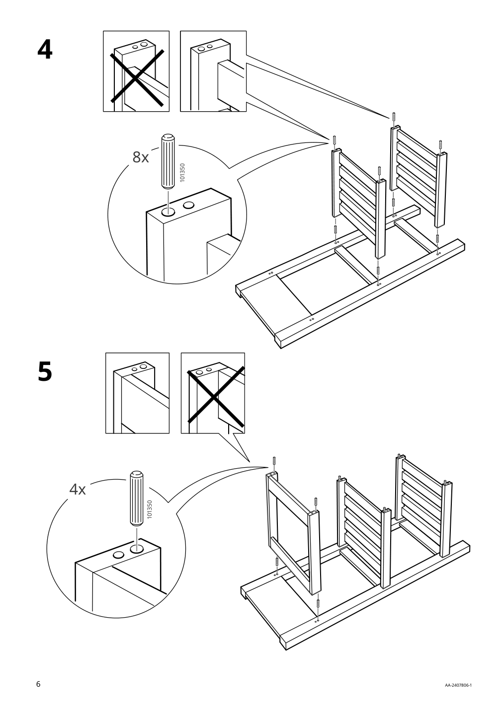 Assembly instructions for IKEA Foerhoeja kitchen cart birch white | Page 6 - IKEA FÖRHÖJA kitchen cart 605.278.67