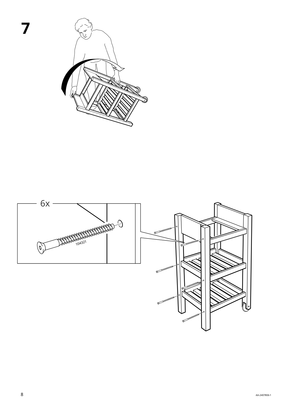 Assembly instructions for IKEA Foerhoeja kitchen cart birch white | Page 8 - IKEA FÖRHÖJA kitchen cart 605.278.67