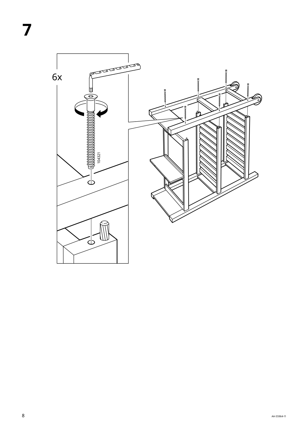 Assembly instructions for IKEA Foerhoeja kitchen cart birch gray | Page 8 - IKEA FÖRHÖJA kitchen cart 504.867.25