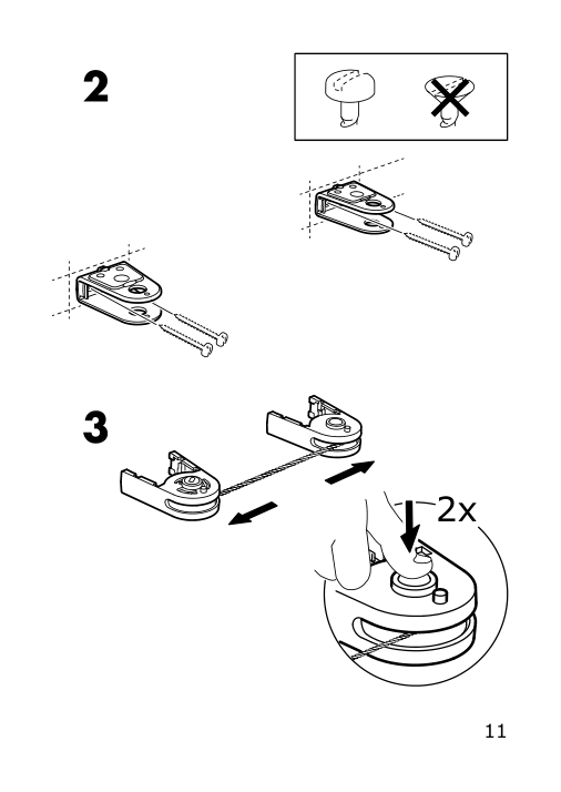 Assembly instructions for IKEA Foersynt curtain wire white | Page 11 - IKEA FÖRSYNT curtain wire 503.533.20