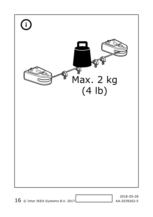 Assembly instructions for IKEA Foersynt curtain wire white | Page 16 - IKEA FÖRSYNT curtain wire 503.533.20