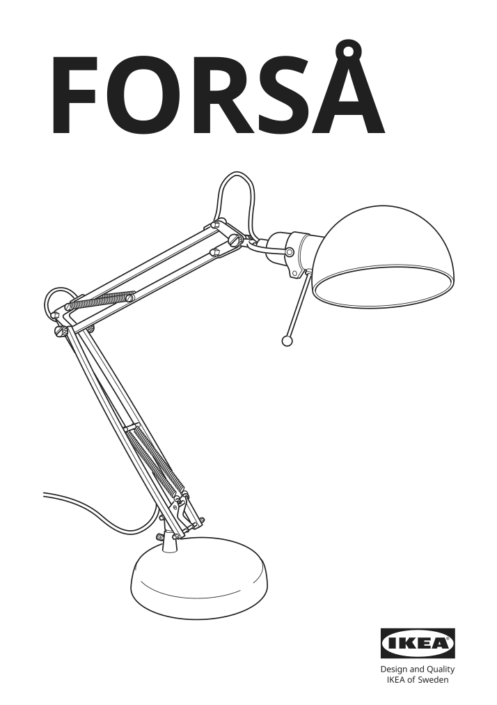 Assembly instructions for IKEA Forsa work lamp nickel plated | Page 1 - IKEA FORSÅ work lamp 801.467.63