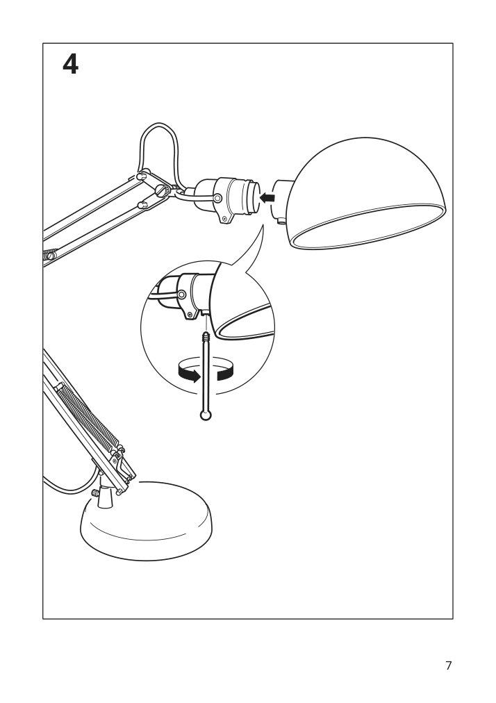 Assembly instructions for IKEA Forsa work lamp nickel plated | Page 7 - IKEA FORSÅ work lamp 801.467.63