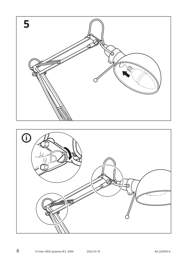 Assembly instructions for IKEA Forsa work lamp nickel plated | Page 8 - IKEA FORSÅ work lamp 801.467.63