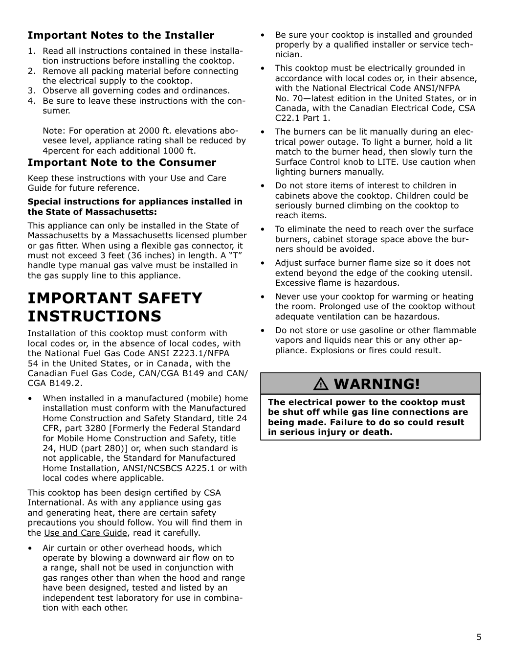 Assembly instructions for IKEA Forshaellan gas cooktop stainless steel | Page 5 - IKEA FORSHÄLLAN gas cooktop 905.405.46