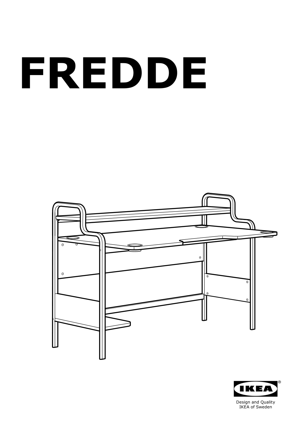 Assembly instructions for IKEA Fredde gaming desk black | Page 1 - IKEA FREDDE gaming desk 104.960.62