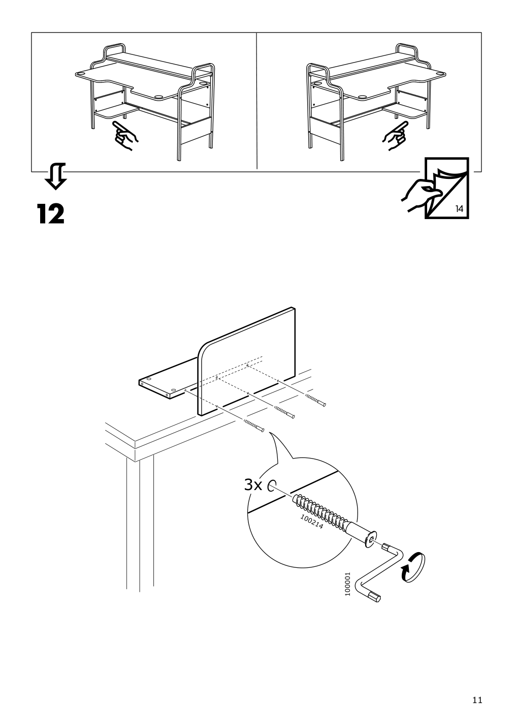 Assembly instructions for IKEA Fredde gaming desk black | Page 11 - IKEA FREDDE gaming desk 104.960.62