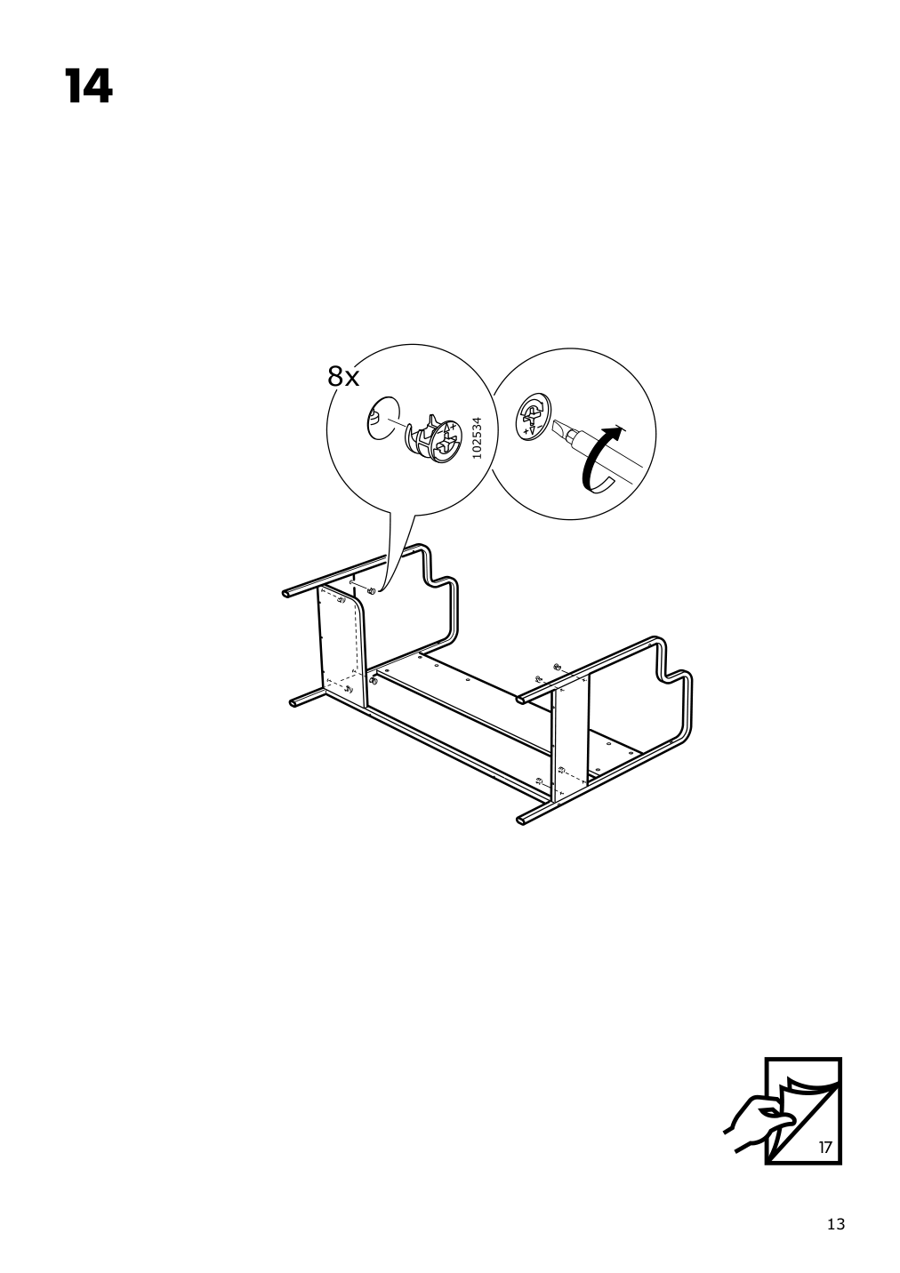 Assembly instructions for IKEA Fredde gaming desk black | Page 13 - IKEA FREDDE gaming desk 104.960.62