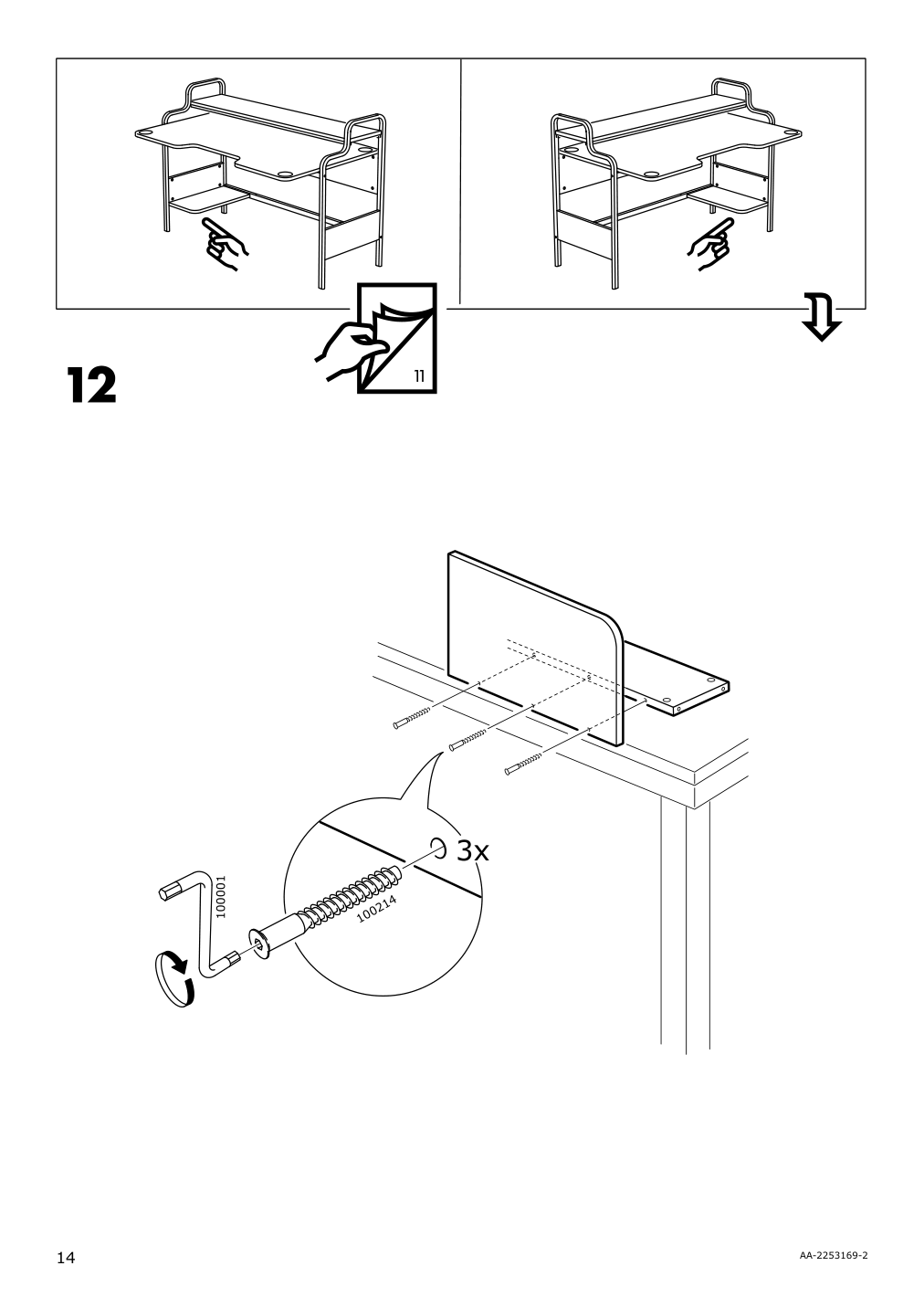 Assembly instructions for IKEA Fredde gaming desk black | Page 14 - IKEA FREDDE gaming desk 104.960.62