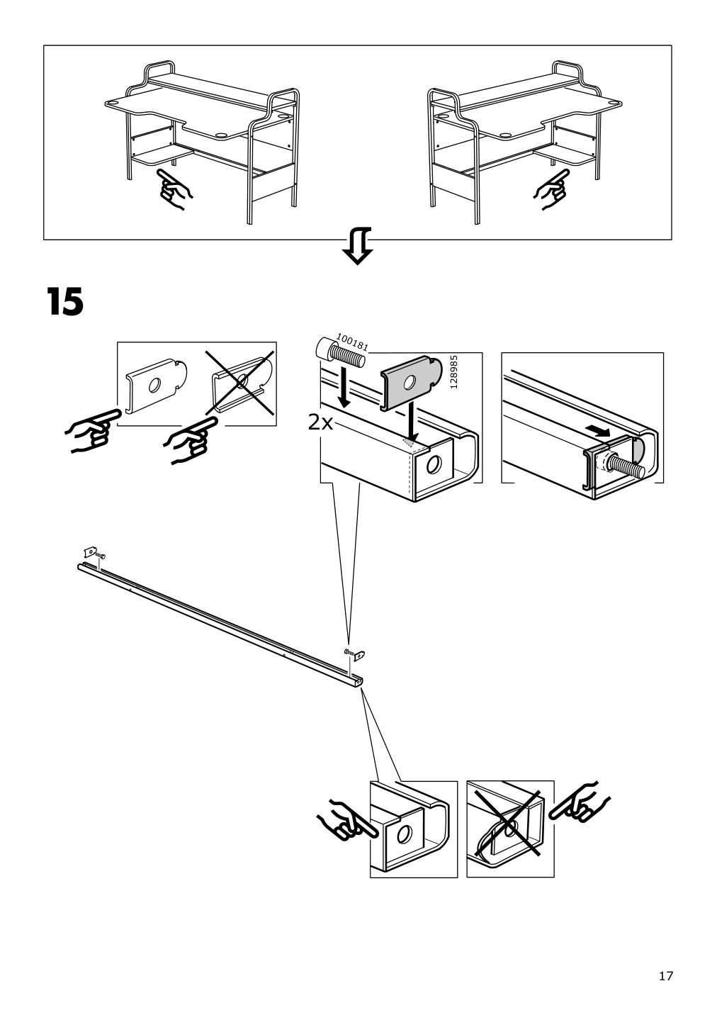 Assembly instructions for IKEA Fredde gaming desk black | Page 17 - IKEA FREDDE gaming desk 104.960.62