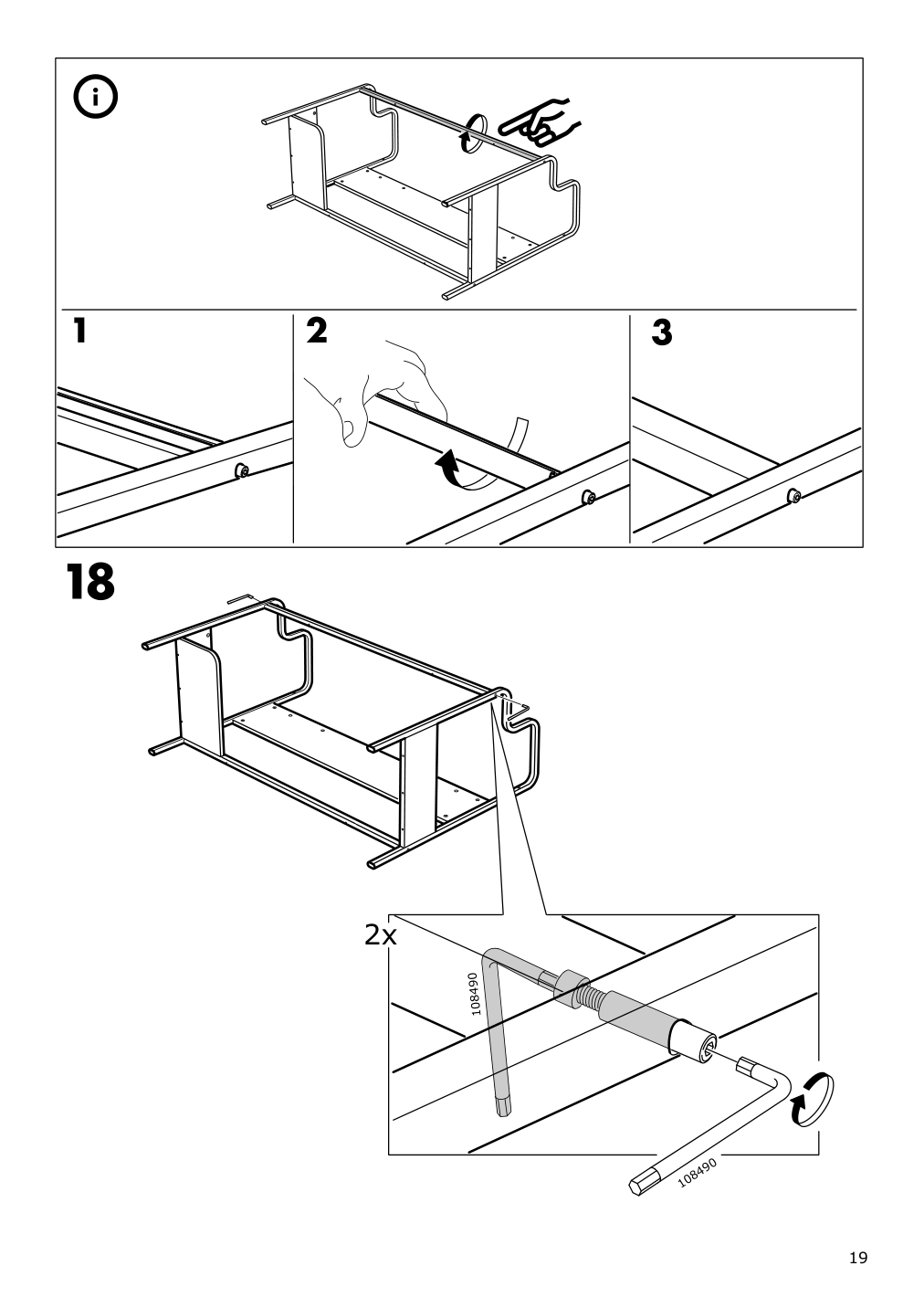 Assembly instructions for IKEA Fredde gaming desk black | Page 19 - IKEA FREDDE gaming desk 104.960.62