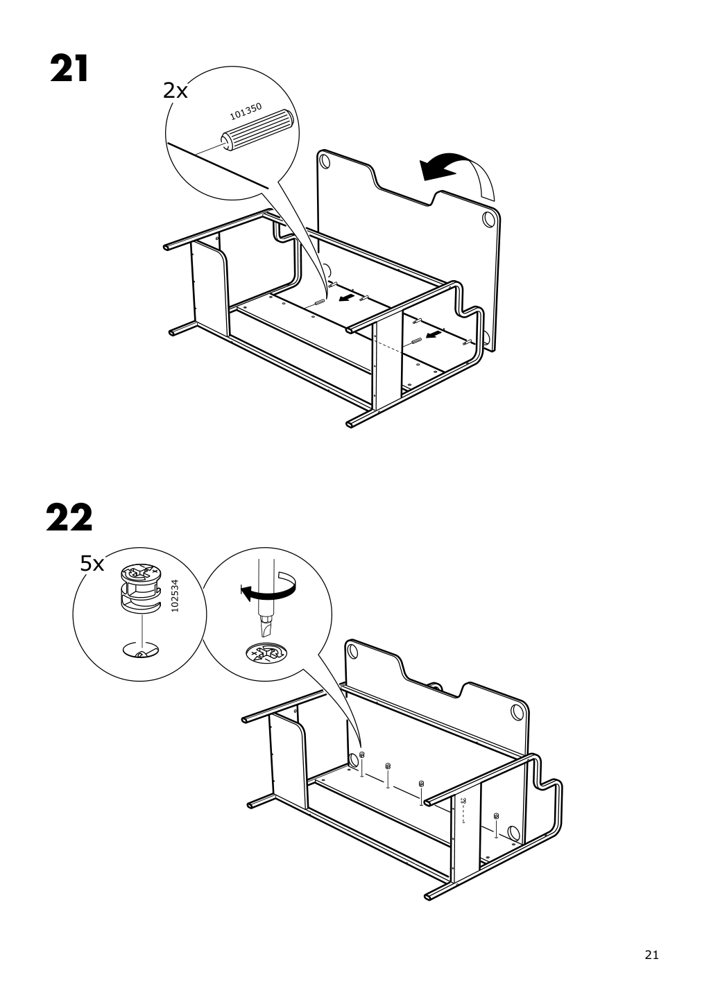 Assembly instructions for IKEA Fredde gaming desk black | Page 21 - IKEA FREDDE gaming desk 104.960.62