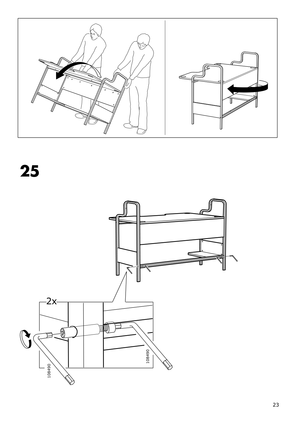 Assembly instructions for IKEA Fredde gaming desk black | Page 23 - IKEA FREDDE gaming desk 104.960.62