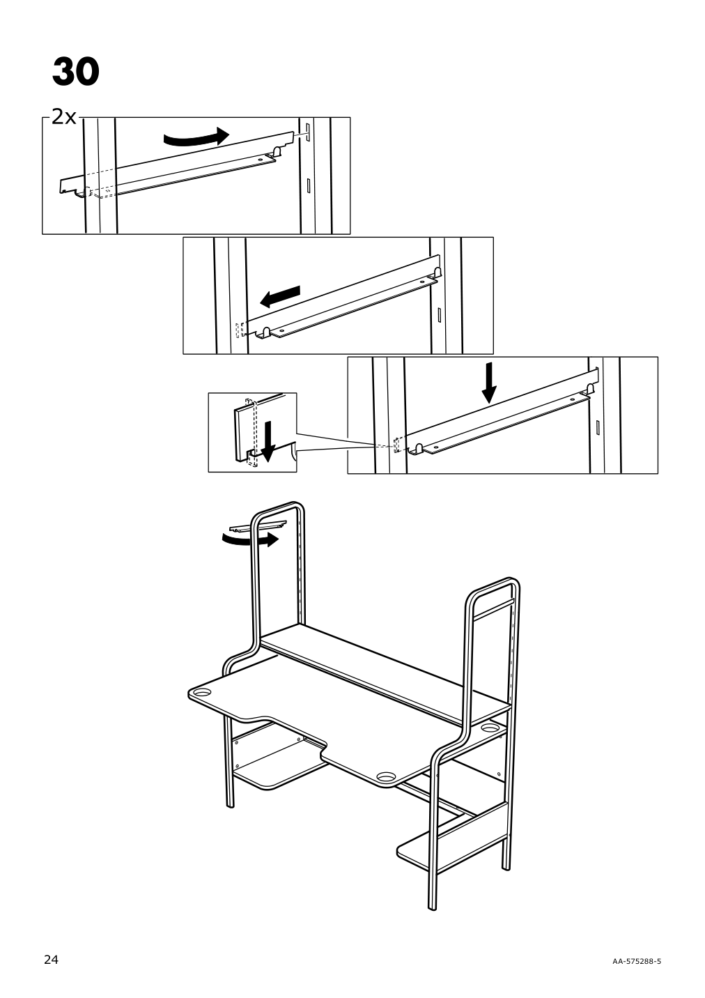 Assembly instructions for IKEA Fredde gaming desk black | Page 24 - IKEA FREDDE / STYRSPEL gaming desk and chair 694.913.31