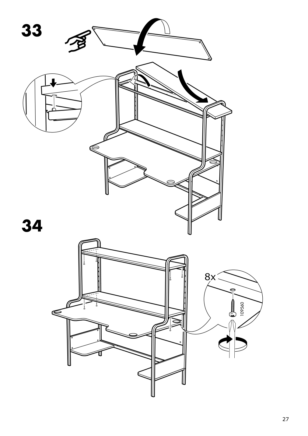 Assembly instructions for IKEA Fredde gaming desk black | Page 27 - IKEA FREDDE / STYRSPEL gaming desk and chair 694.913.31