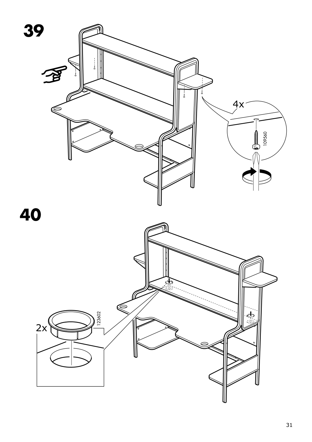 Assembly instructions for IKEA Fredde gaming desk black | Page 31 - IKEA FREDDE / STYRSPEL gaming desk and chair 694.913.31