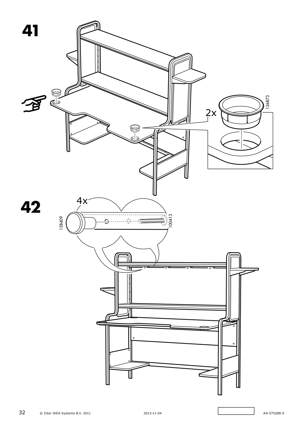 Assembly instructions for IKEA Fredde gaming desk black | Page 32 - IKEA FREDDE / STYRSPEL gaming desk and chair 694.913.31