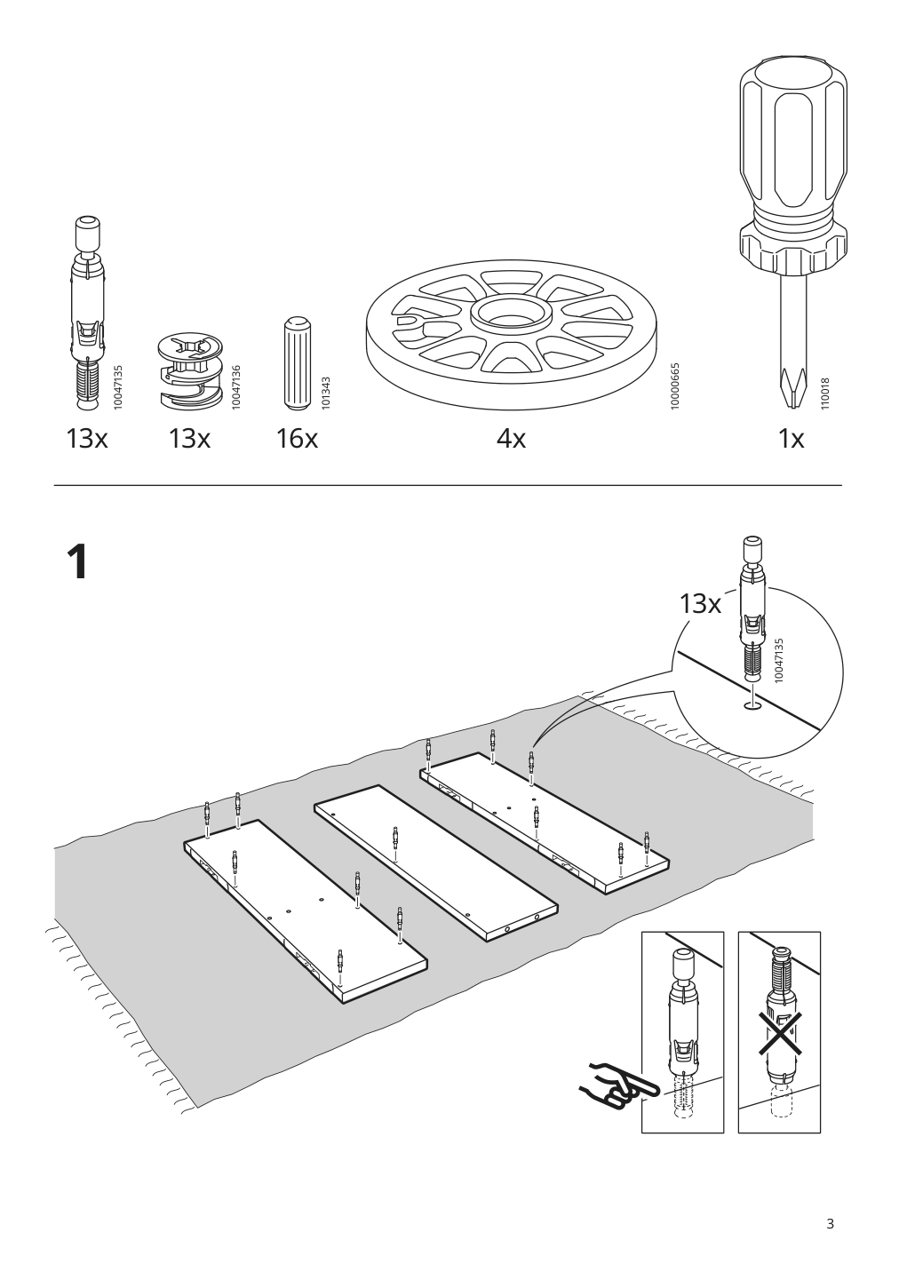 Assembly instructions for IKEA Fredvang underbed storage bedside table white | Page 3 - IKEA FREDVANG underbed storage/bedside table 104.936.38