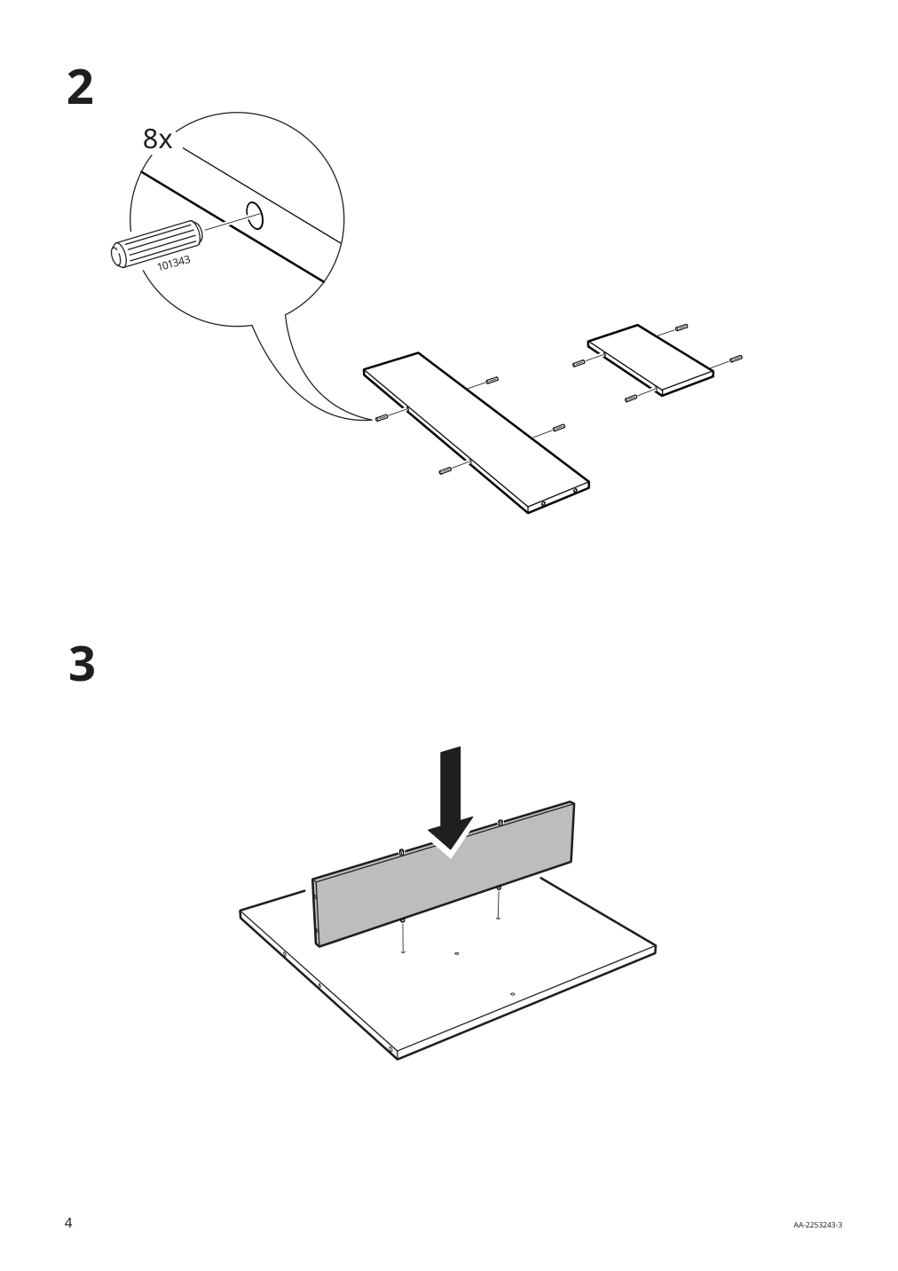 Assembly instructions for IKEA Fredvang underbed storage bedside table white | Page 4 - IKEA FREDVANG underbed storage/bedside table 104.936.38