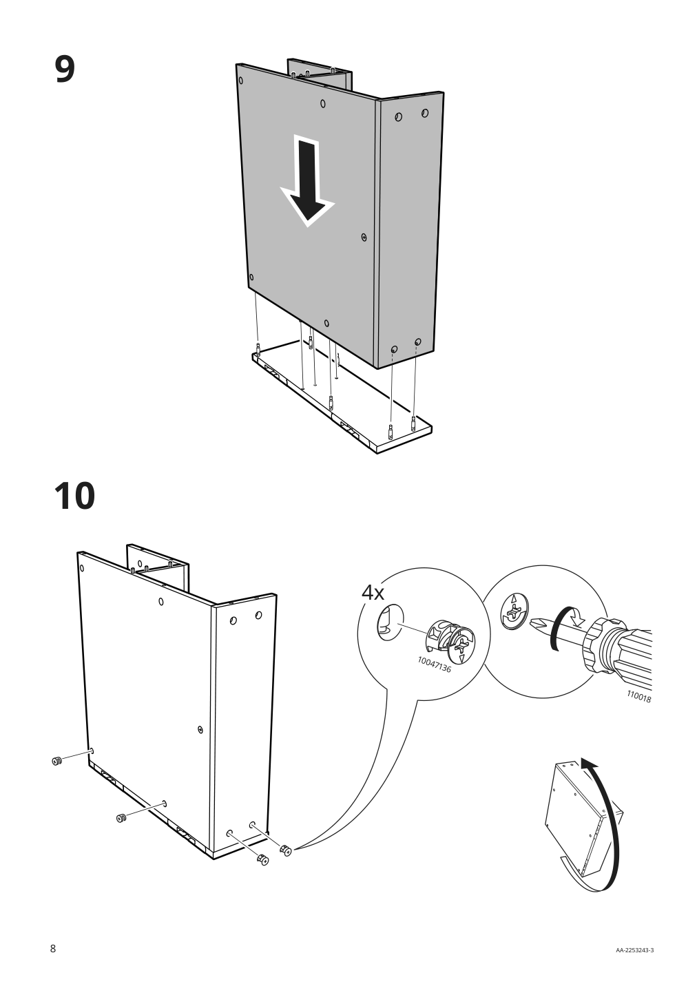 Assembly instructions for IKEA Fredvang underbed storage bedside table white | Page 8 - IKEA FREDVANG underbed storage/bedside table 104.936.38