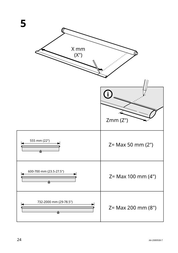 Assembly instructions for IKEA Fridans black out roller blind blue | Page 24 - IKEA FRIDANS black-out roller blind 403.968.86