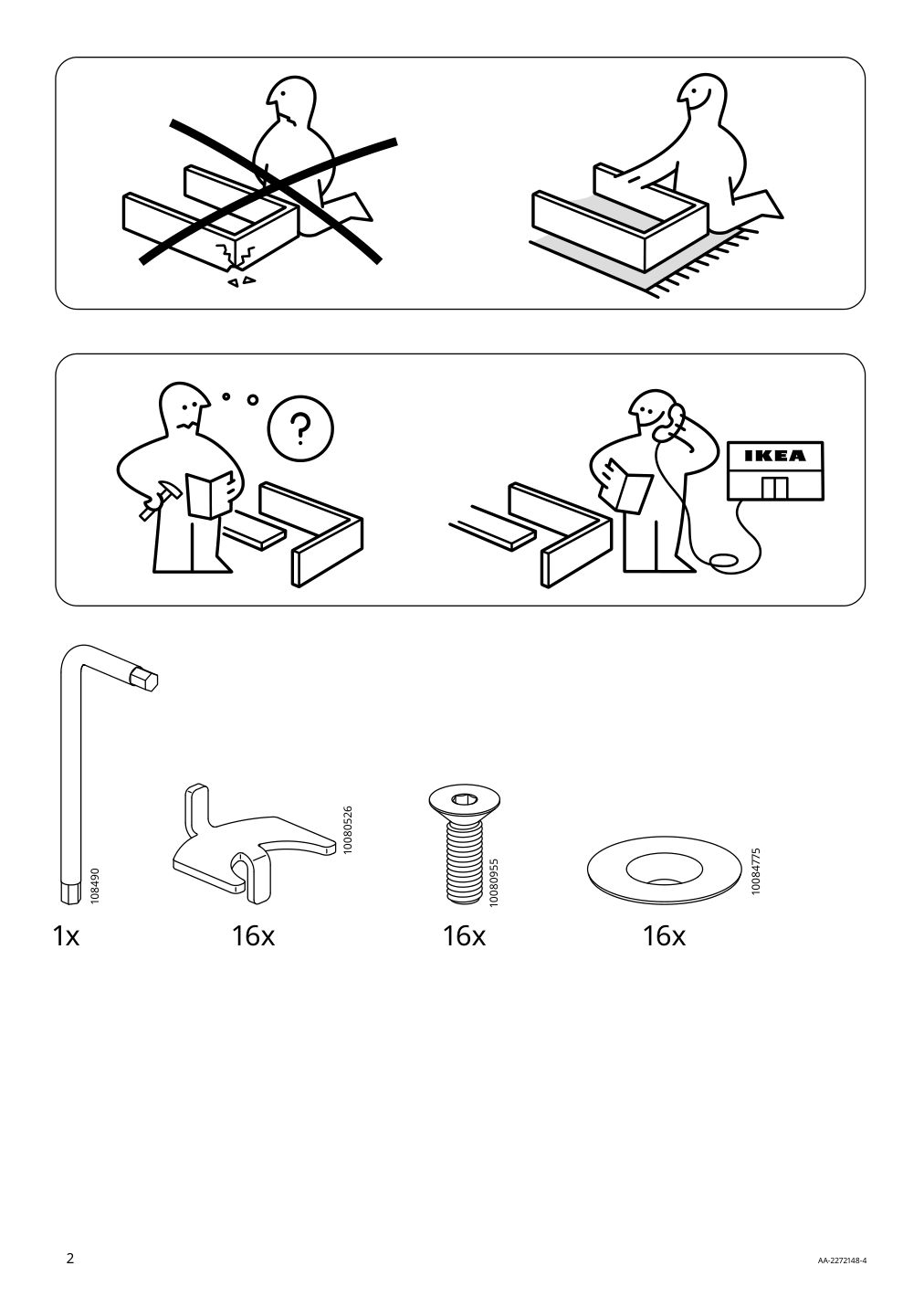 Assembly instructions for IKEA Fridnaes nesting tables with stools set of 4 black birch effect | Page 2 - IKEA FRIDNÄS nesting tables with stools set of 4 705.042.76