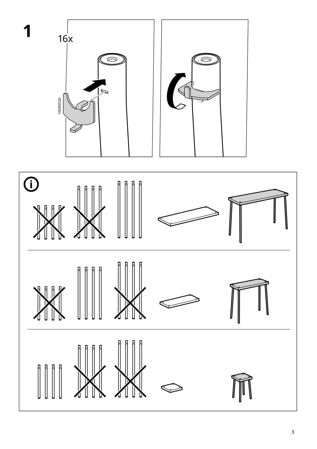 Assembly instructions for IKEA Fridnaes nesting tables with stools set of 4 black birch effect | Page 3 - IKEA FRIDNÄS nesting tables with stools set of 4 705.042.76