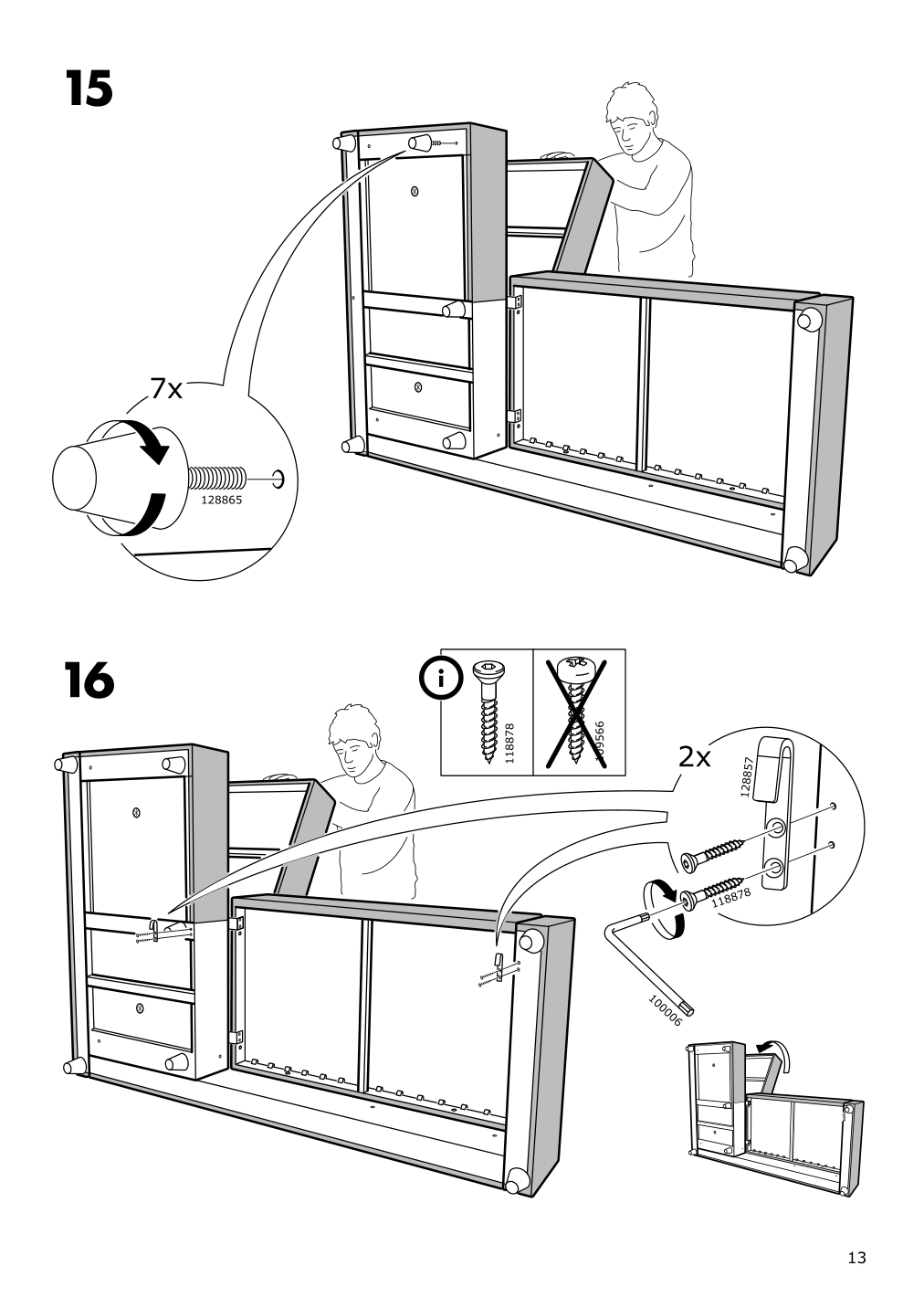 Assembly instructions for IKEA Friheten chaise for sleeper sectional bomstad black | Page 13 - IKEA FRIHETEN sleeper sectional,3 seat w/storage 692.168.18